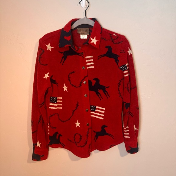 Vintage Circle T Roughrider Western Shacket Shirt Button Down Horse Cowgirl - Picture 3 of 13